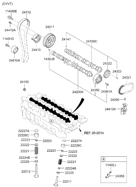 2006 Hyundai Tucson Oil Control Valve Assembly Diagram for 24355-23800
