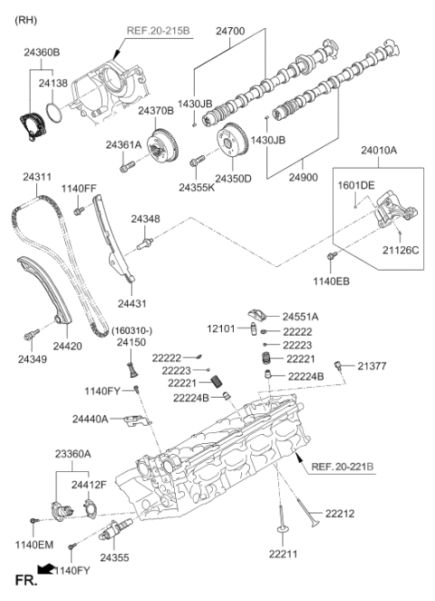 2020 Hyundai Genesis G90 Camshaft & Valve Diagram 4