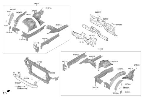 2022 Hyundai Genesis G90 Bracket Assembly-FEM MTG,RH Diagram for 64745-D2500