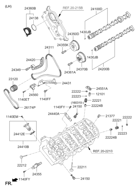 2020 Hyundai Genesis G90 Camshaft & Valve Diagram 2
