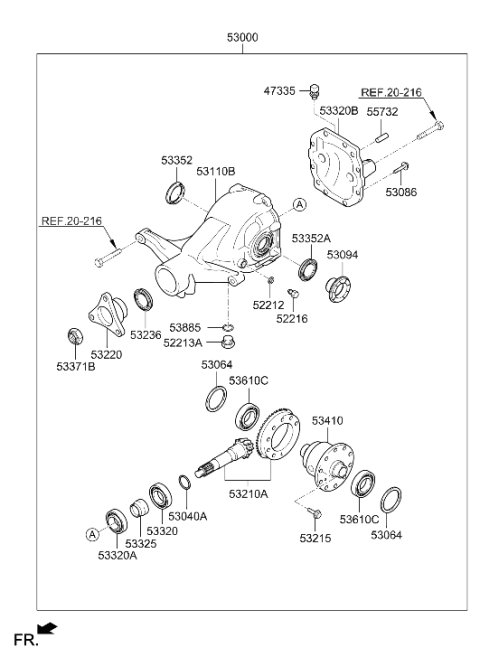 2020 Hyundai Genesis G90 Case Assembly-Differential Diagram for 53020-4J031
