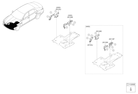 2021 Hyundai Genesis G90 Under Cover Diagram 2