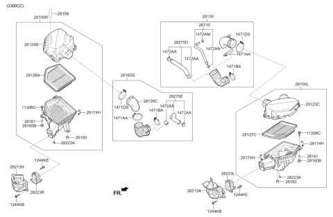 2021 Hyundai Genesis G90 Cleaner Assembly-Air,LH Diagram for 28121-D2150