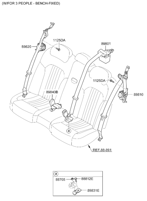 2020 Hyundai Genesis G90 Rear Seat Belt Diagram 2