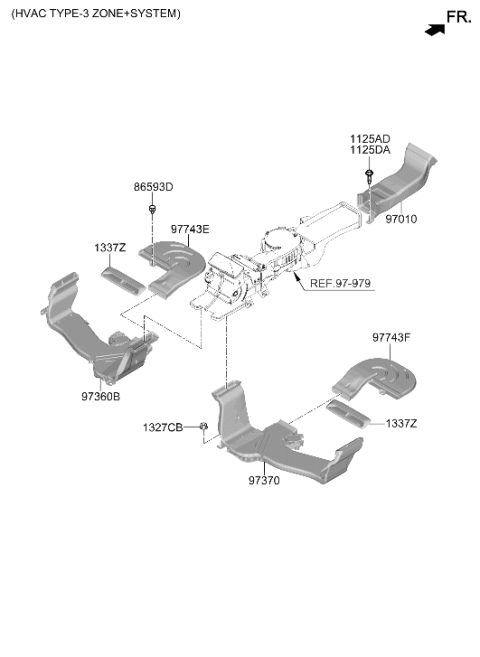 2020 Hyundai Genesis G90 Heater System-Duct & Hose Diagram 2