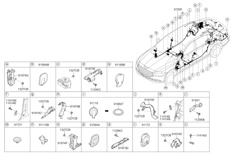 2021 Hyundai Genesis G90 Protector Wiring Diagram for 91970-D2080
