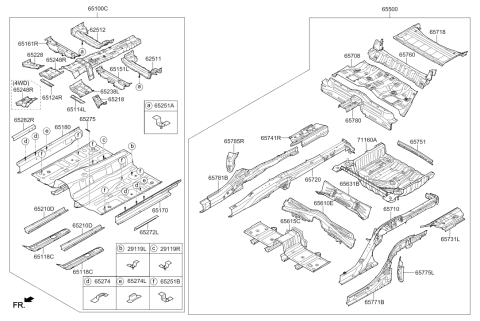 2021 Hyundai Genesis G90 Crossmember,LH Diagram for 65175-D2500