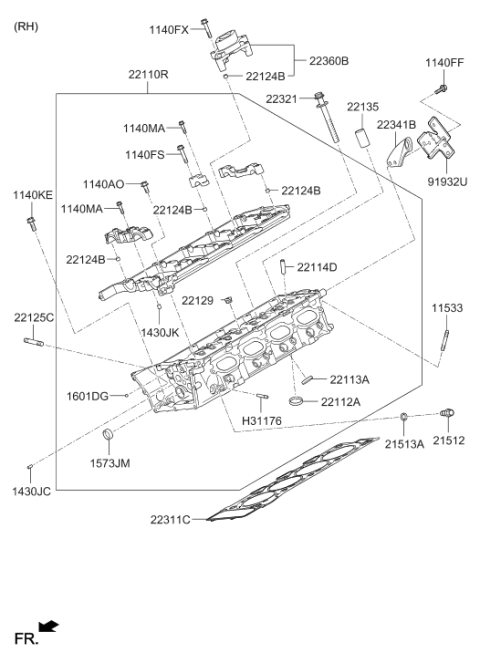 2020 Hyundai Genesis G90 Cylinder Head Diagram 4