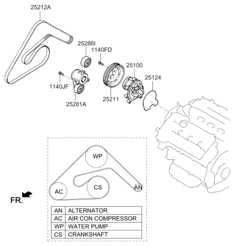 2020 Hyundai Genesis G90 Coolant Pump Diagram 2