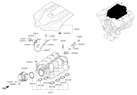 2022 Hyundai Genesis G90 Intake Manifold Diagram 2