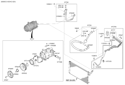 2022 Hyundai Genesis G90 Compressor Assembly Diagram for 97701-J6100