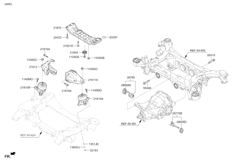 2020 Hyundai Genesis G90 Bracket-Engine Support,Rh Diagram for 21825-J6100