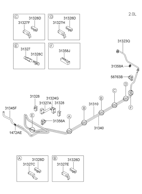 2007 Hyundai Tiburon Fuel System Diagram 3