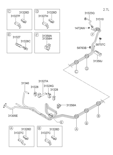 2007 Hyundai Tiburon Fuel System Diagram 4
