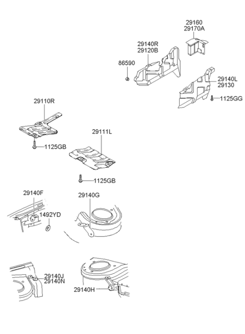 2008 Hyundai Tiburon Under Cover Diagram 2
