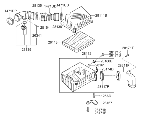 2008 Hyundai Tiburon Air Cleaner Diagram 2
