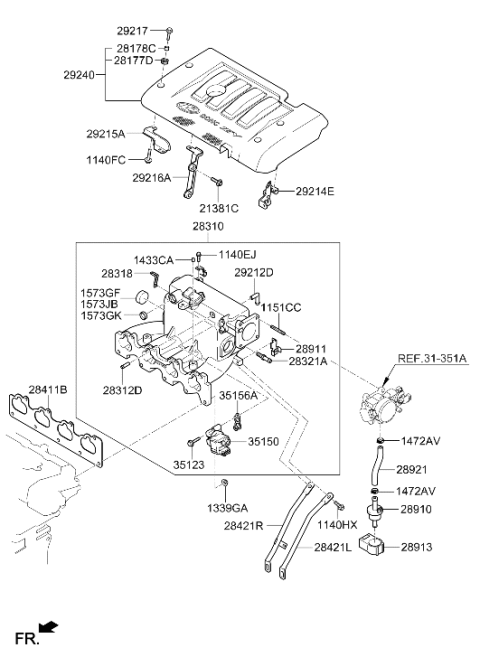 2007 Hyundai Tiburon Actuator Assembly-Idle Speed Diagram for 35150-22600
