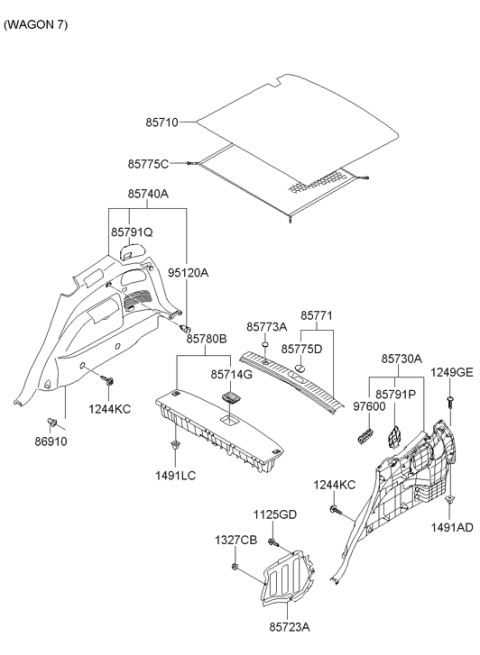 2006 Hyundai Santa Fe Bezel Assembly-Air Ventilator,LH Diagram for 97980-2B000-J9