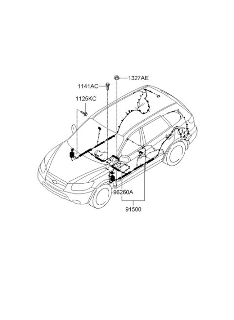 2006 Hyundai Santa Fe Wiring Assembly Floor Diagram for 91510-0W920