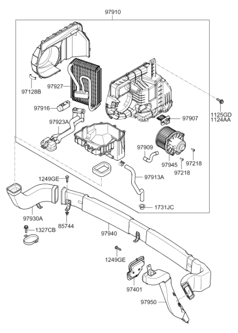 2006 Hyundai Santa Fe Resistor Assembly-Blower Diagram for 97907-2B000