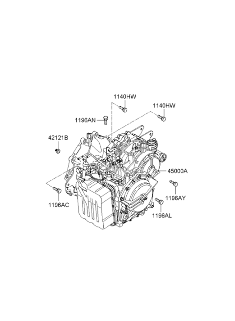 2006 Hyundai Santa Fe ATA & Torque Converter Assembly Diagram for 45000-3A565