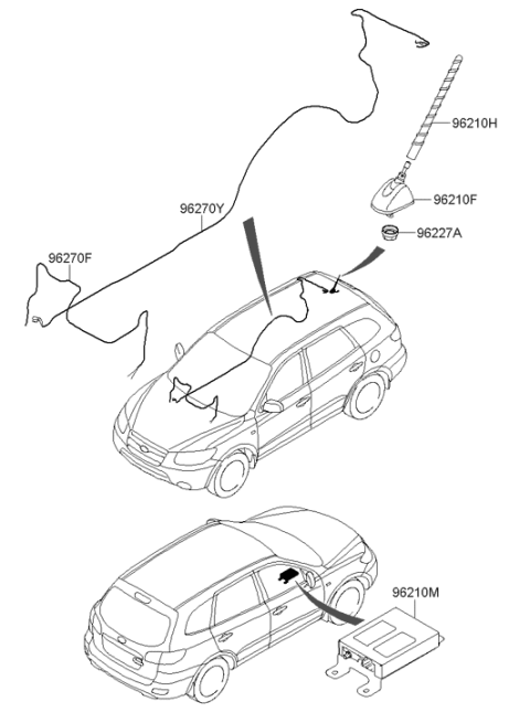 2006 Hyundai Santa Fe Set Top Box Assembly Diagram for 96130-0W100