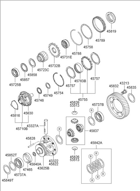 2006 Hyundai Santa Fe Taper Roller Bearing Diagram for 45737-39540