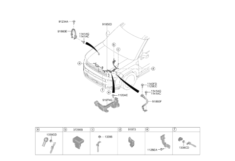 2026 Hyundai Santa Fe Battery Wiring Assembly Diagram for 91850-R6020