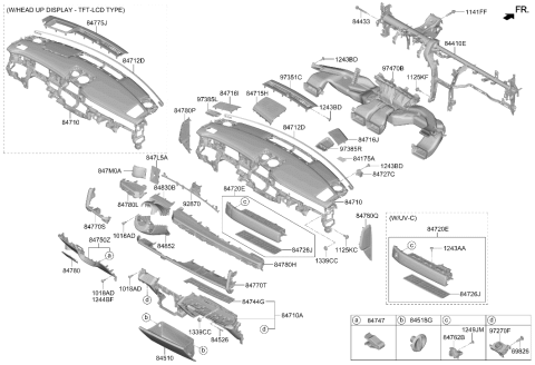 2026 Hyundai Santa Fe Glove Box Assembly Diagram for 84510-R6000-YTH