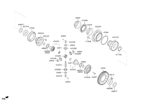 2026 Hyundai Santa Fe Cup-Diff Case Diagram for 43322-2N100