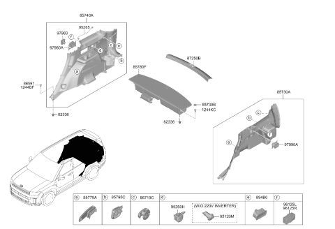 2025 Hyundai Santa Fe BEZEL ASSY-RR A/VENT RH Diagram for 97980-P6000-YTH