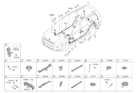 2026 Hyundai Santa Fe Grommet-Wiring Diagram for 91981-P6510