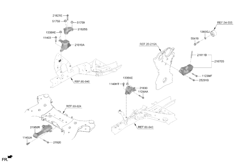 2024 Hyundai Santa Fe BRACKET ASSY-ENGINE MTG Diagram for 21810-P6650