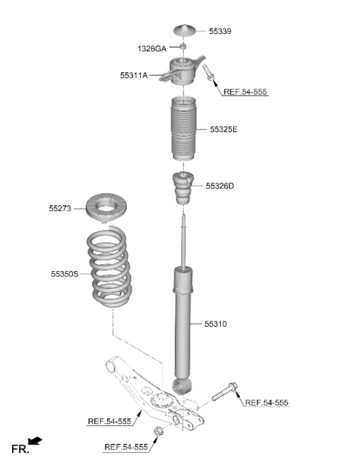 2025 Hyundai Santa Fe Rear Spring Diagram for 55330-R6200