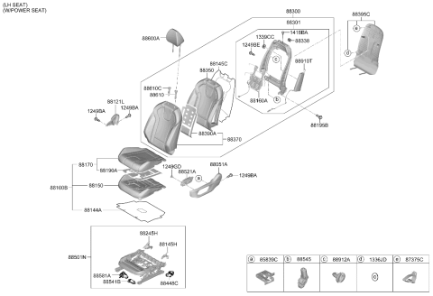2021 Hyundai Elantra Korean made Front Seat Diagram 3
