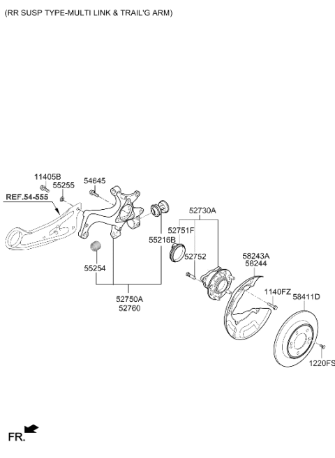 2021 Hyundai Elantra Korean made Rear Axle Diagram 2