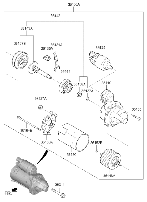 2021 Hyundai Elantra Korean made Starter Diagram 2