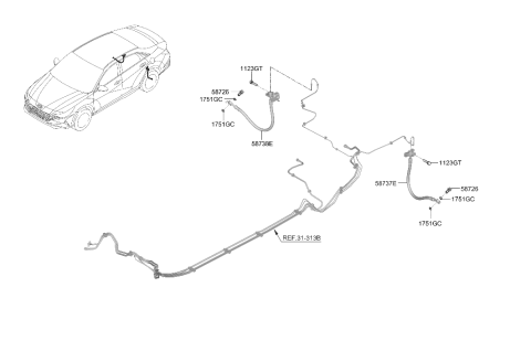 2022 Hyundai Elantra Korean made Brake Fluid Line Diagram 2