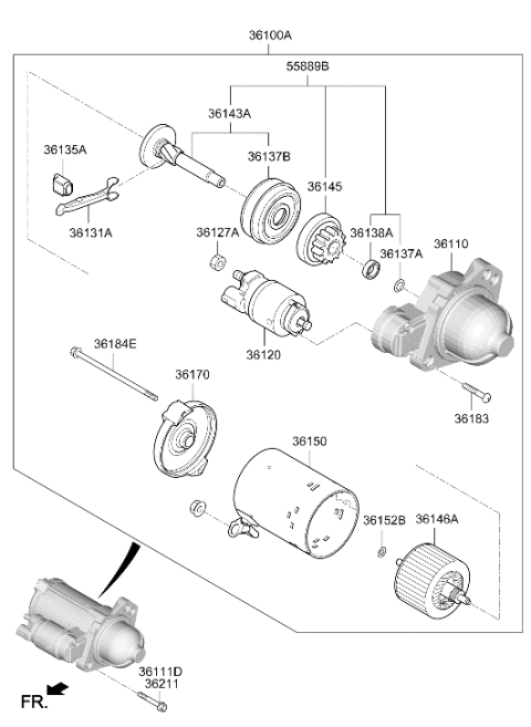 2021 Hyundai Elantra Korean made Starter Diagram 3