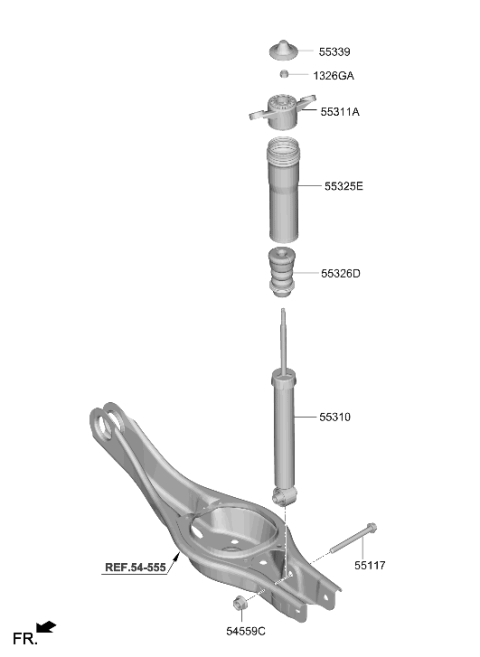 2021 Hyundai Elantra Korean made Rear Spring & Strut Diagram 2