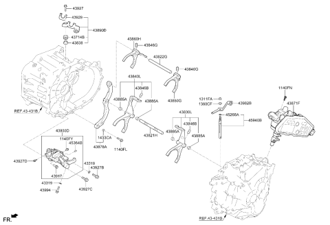 2021 Hyundai Elantra Korean made Gear Shift Control-Manual Diagram 2