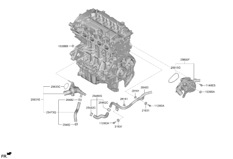 2022 Hyundai Elantra Korean made Coolant Pipe & Hose Diagram 2