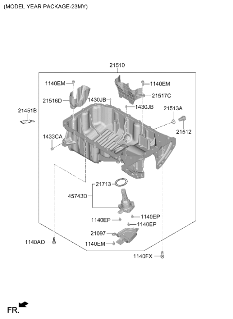 2021 Hyundai Elantra Korean made Belt Cover & Oil Pan Diagram 4