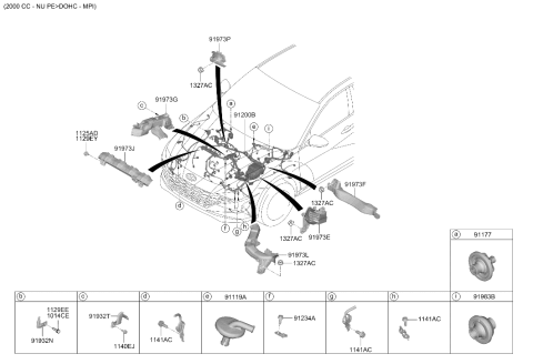 2021 Hyundai Elantra Korean made Front Wiring Diagram 2