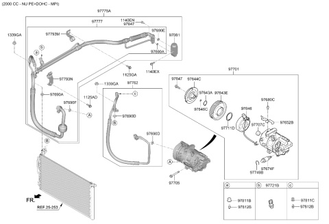 2021 Hyundai Elantra Korean made Air conditioning System-Cooler Line Diagram 2