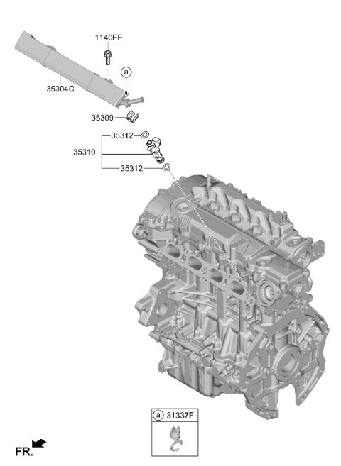 2021 Hyundai Elantra Korean made Throttle Body & Injector Diagram 2