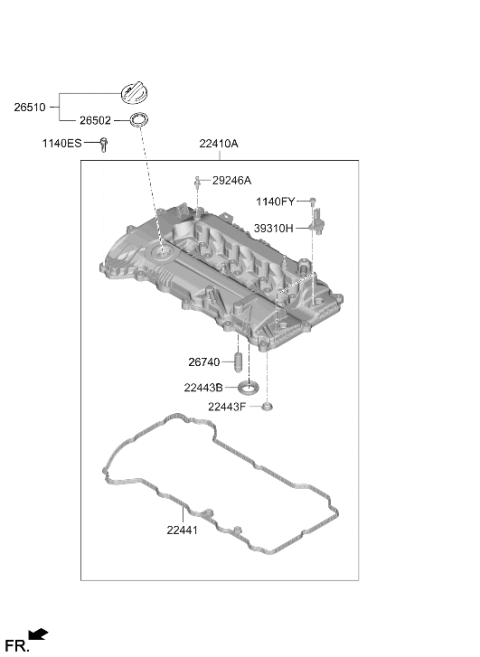 2021 Hyundai Elantra Korean made Rocker Cover Diagram 2