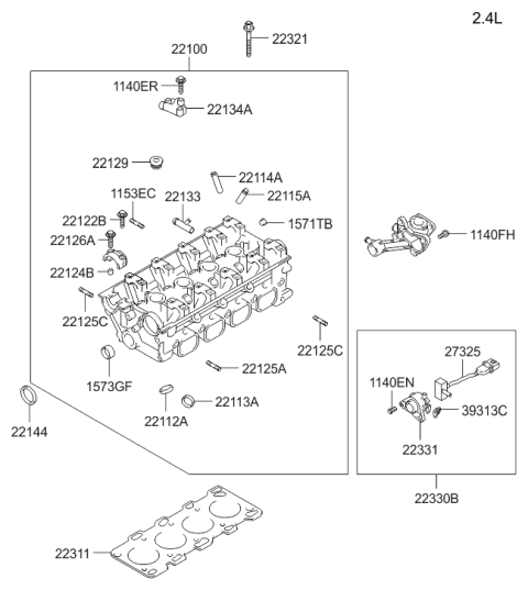 2004 Hyundai Sonata Cylinder Head Diagram 3