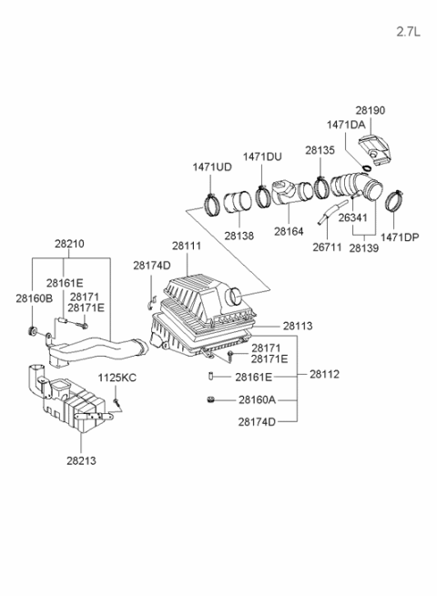 2004 Hyundai Sonata Air Cleaner Diagram 2