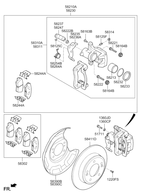 2014 Hyundai Elantra Extra Bracket,RH Diagram for 58390-3X100